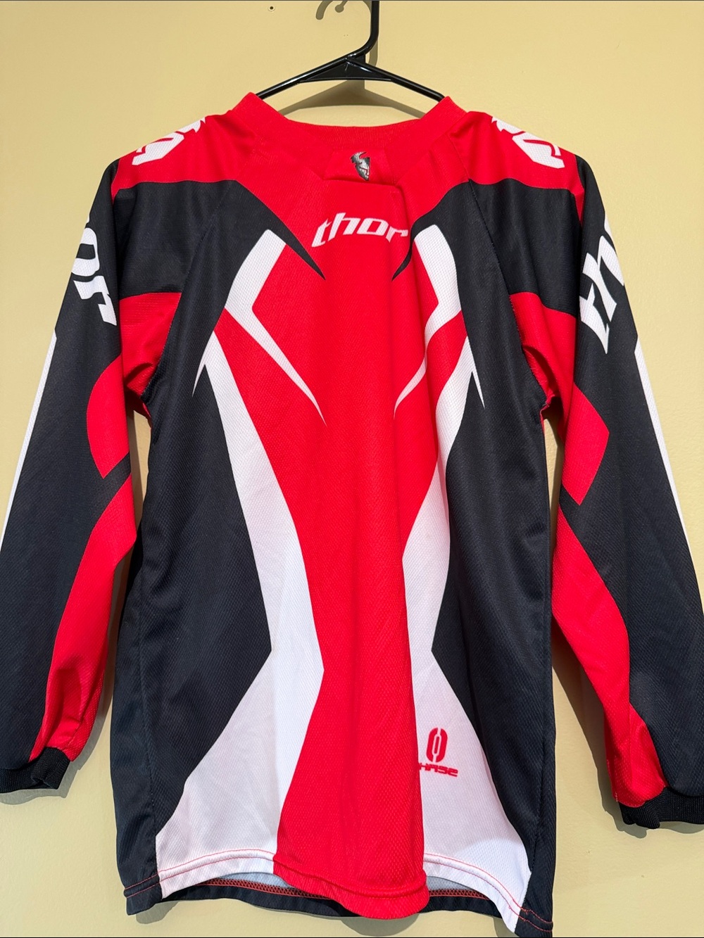 Phase Design Red Black White Long Sleeve Motocross Jersey